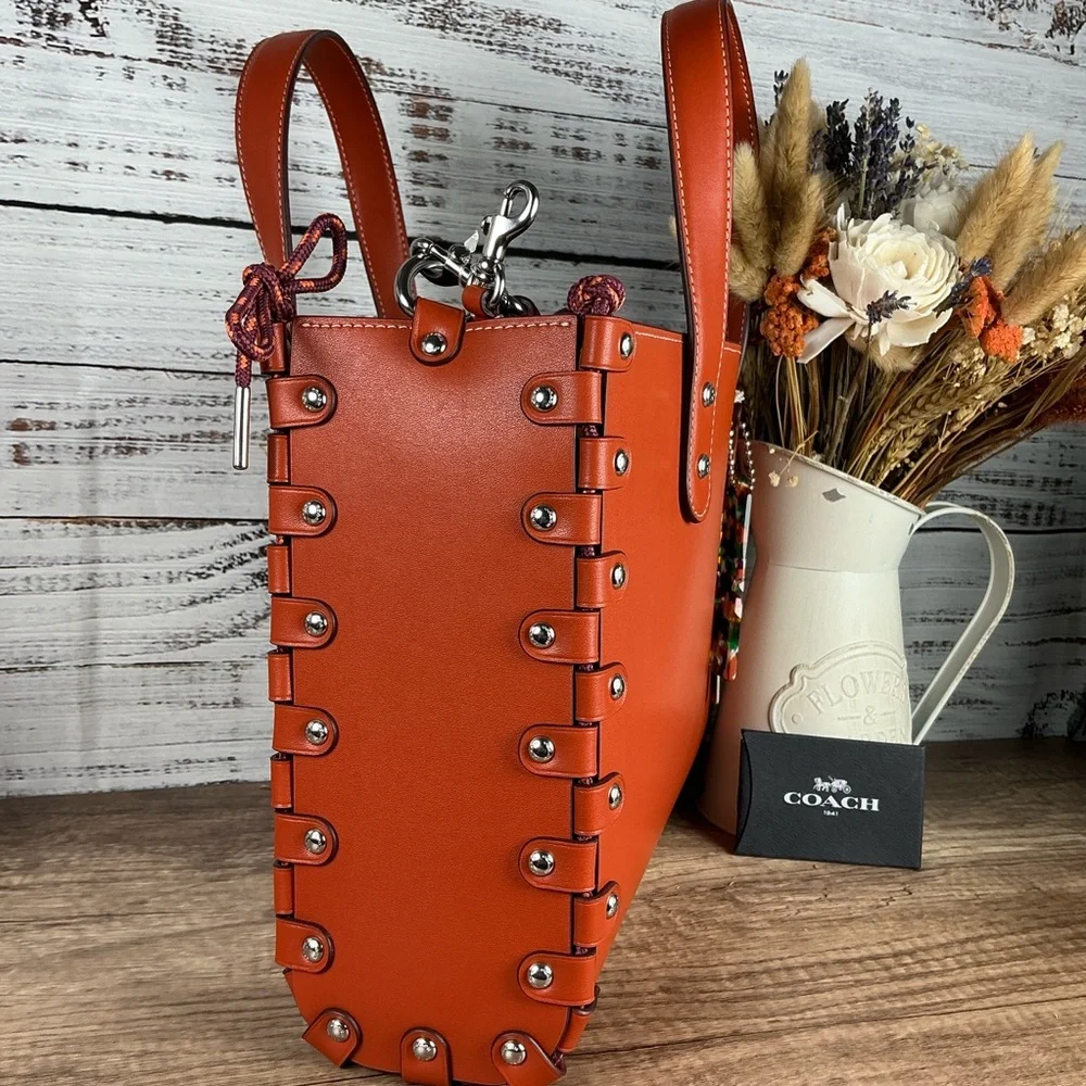 Coachtopia Coach Burn Orange Tote with Pouch Hand Shoulder Bag Fall‎ Crossbody - Picture 13 of 16